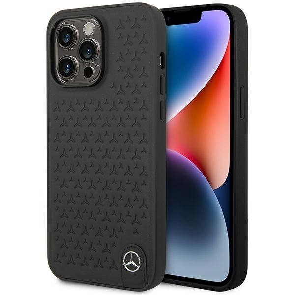 LEATHER EMBOSSED STAR PATTERN BLACK