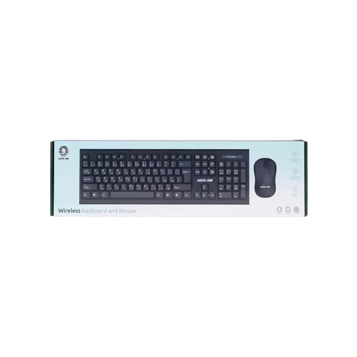 GREEN LION GKM-200 WIRELESS COMBO KEYBOARD AND MOUSE - BLACK - Image 1