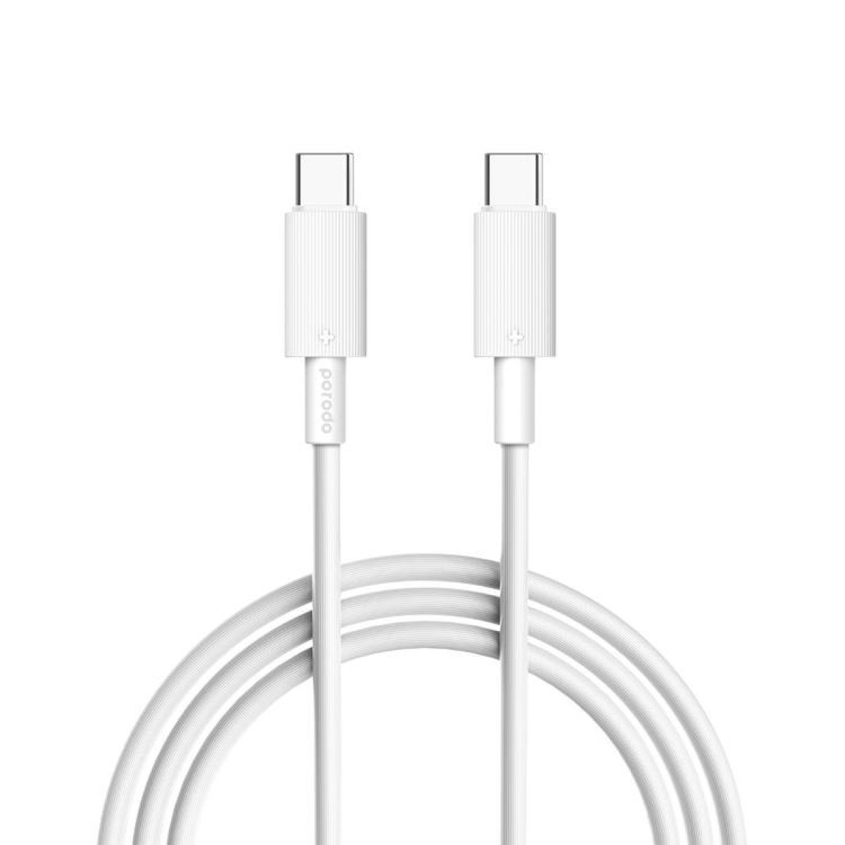 USB C TO C PVC CABLE 3M - WHITE - Image 1