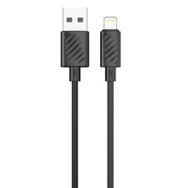 BLUE PVC USB A TO LIGHTNING 1.2M - BLACK