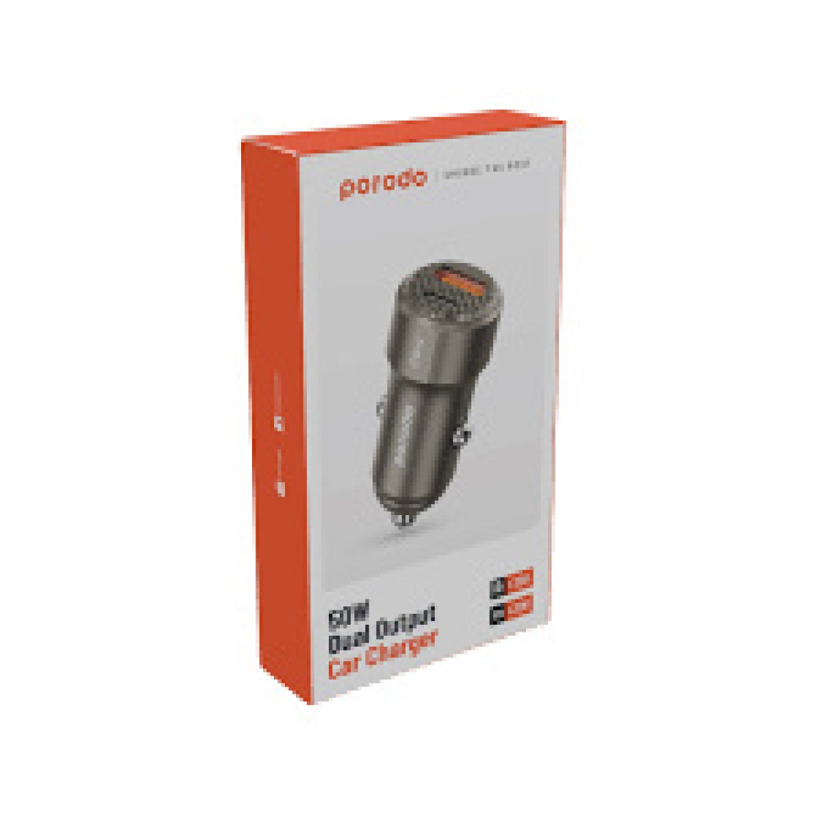 50W DUAL PORT CAR CHARGER (A&C) 30W - BLACK - Image 1