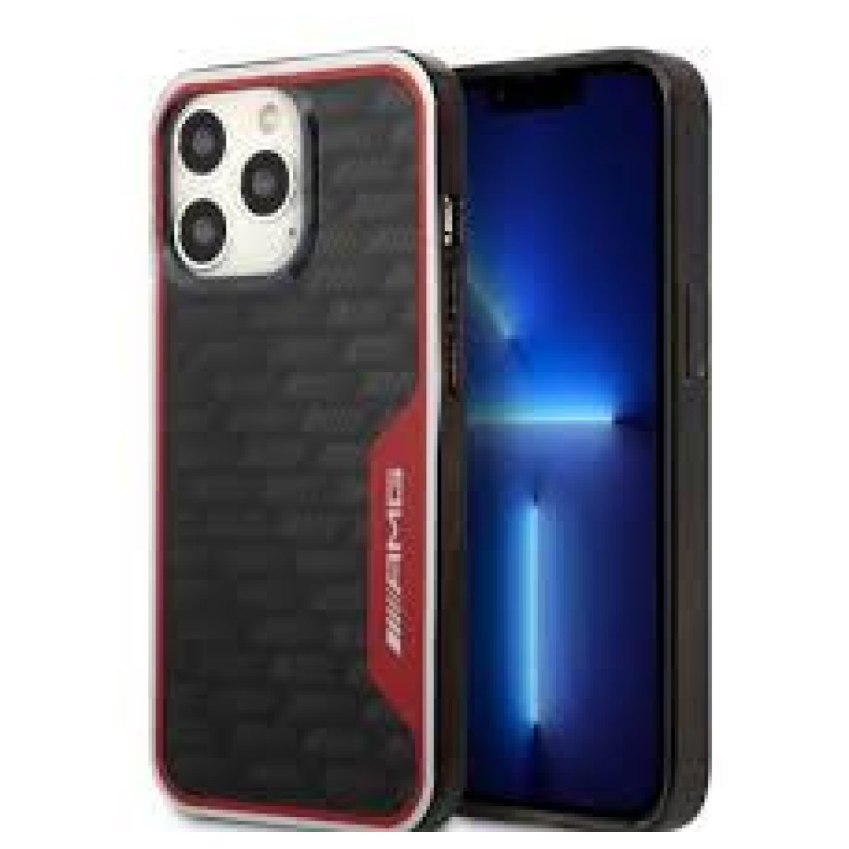 TRANSPARENT CARBON PATTERN BLACK/RED BORDER - Image 1