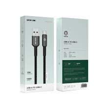 USB A TO USB C BRAIDED 18W 1M BLACK