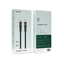 TRANSPARENT USB C TO USB C 100W 1M BLACK