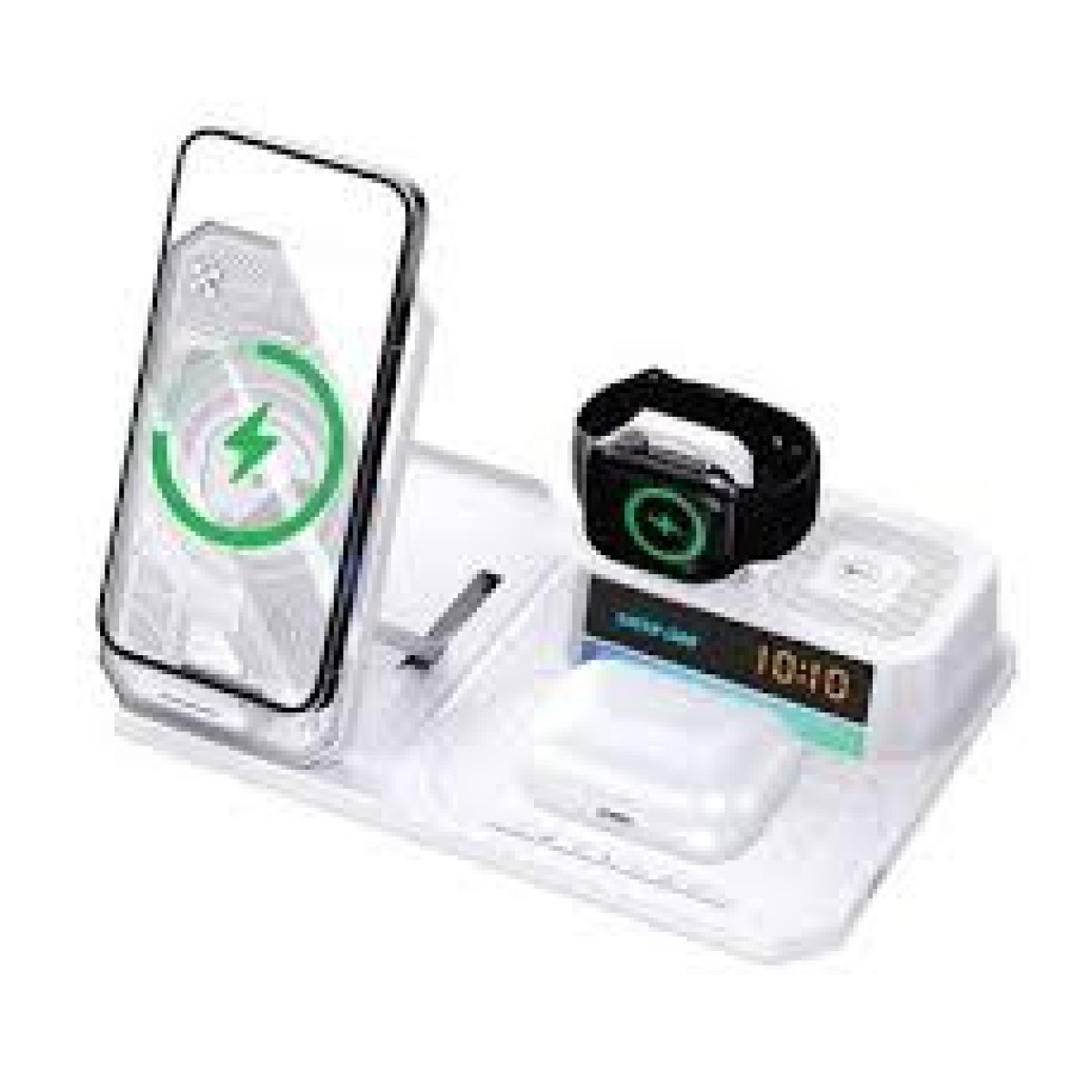 GREEN LION 6IN1 MULTIFUNCTIONAL WIRELESS CHARGER - WHITE - Image 1