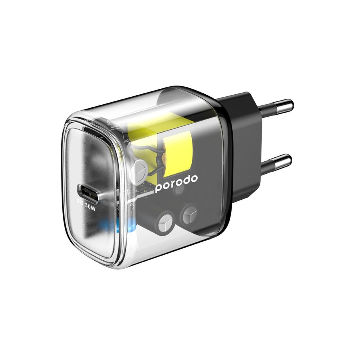 TRANSPARENT USB C 30W BLACK - Image 1