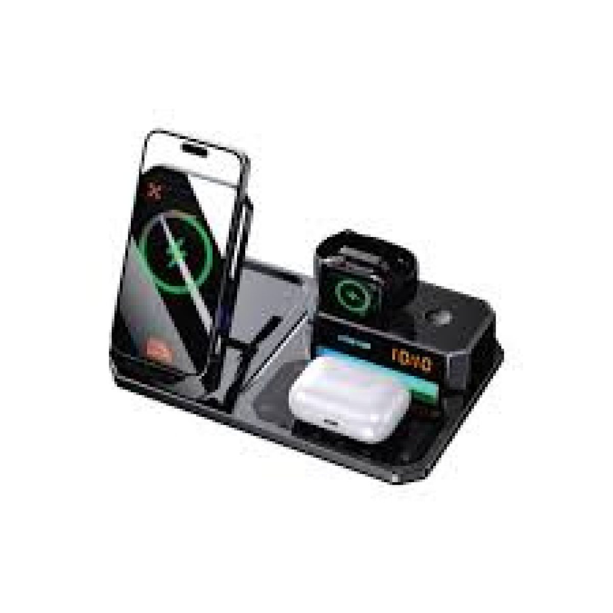 GREEN LION 6IN1 MULTIFUNCTIONAL WIRELESS CHARGER - BLACK - Image 1