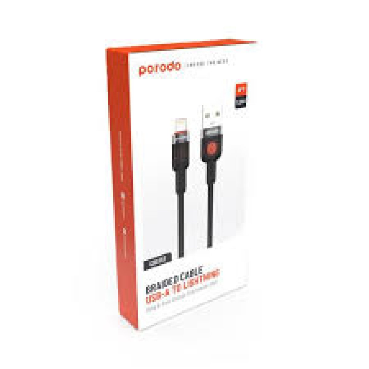 ALUMINIUM BRAIDED USB A TO LIGHTNING 1.2M BLACK - Image 1