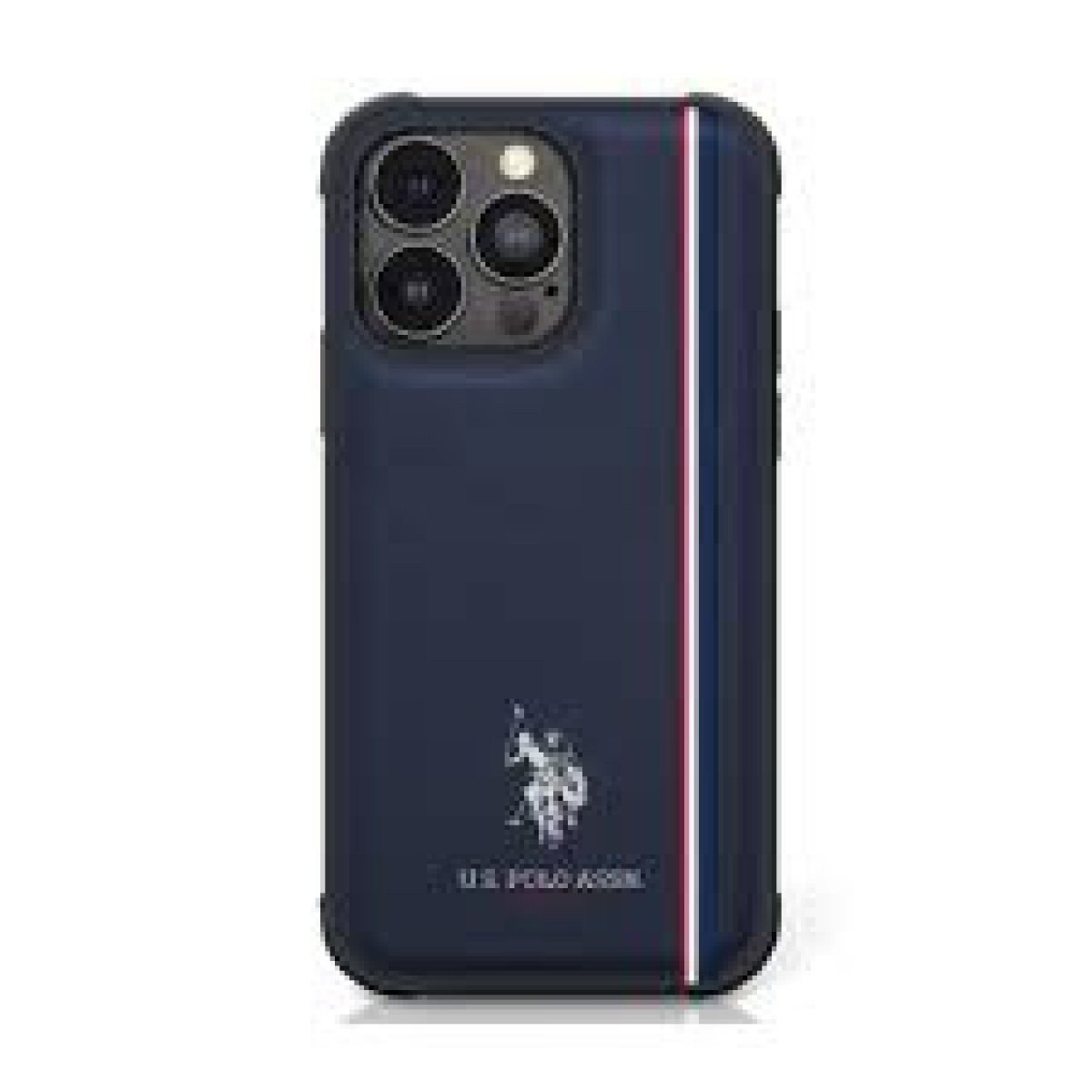 NAVY LEATHER VERTICLE TRICOLOR LINES - Image 1