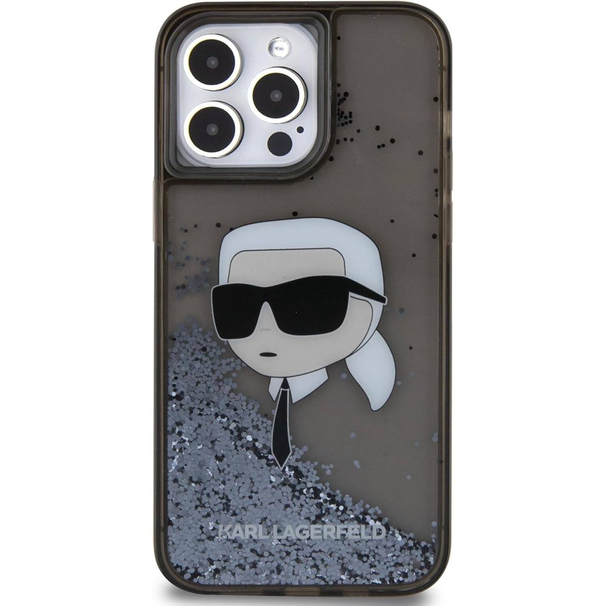 BLACK TRANSPARENT LIQUID GLITTER CASE - Image 1