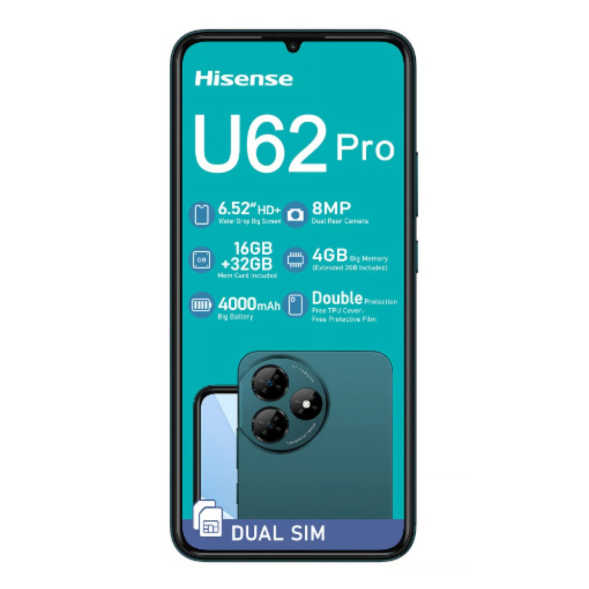 HISENSE U62 PRO 4GB RAM 16GB ROM - Image 1