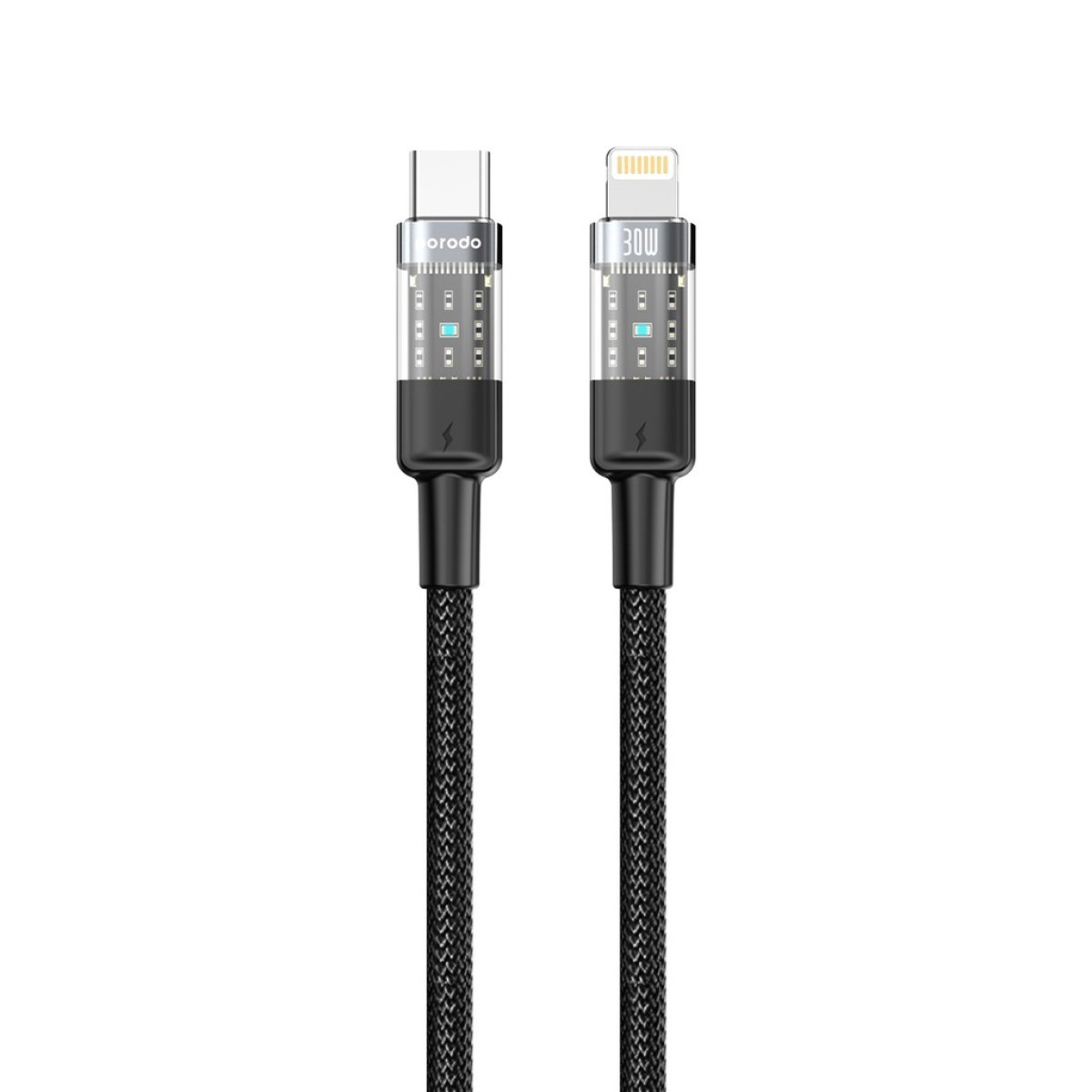BRAIDED TRANSPARENT USB-C TO LIGHTNING - Image 1