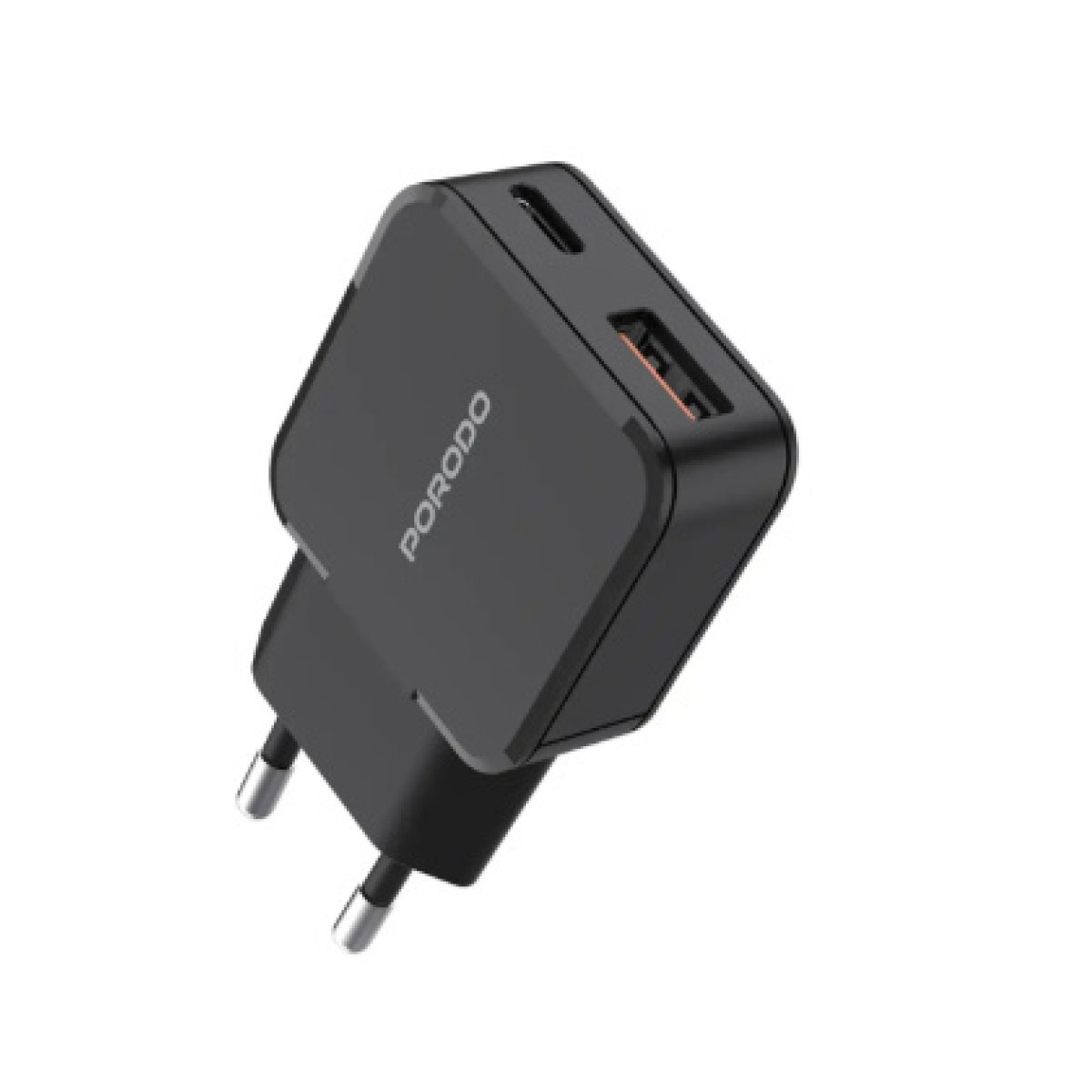 PORODO DUAL PORT MINI CHARGER BLACK - Image 1