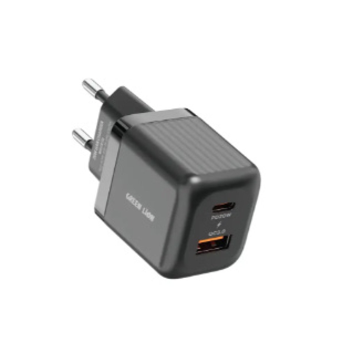 GREEN LION ULTRA COMPACT GAN WALL CHARGER EU PIN C TO L PD20W+ QC3.0 BLCK - Image 1