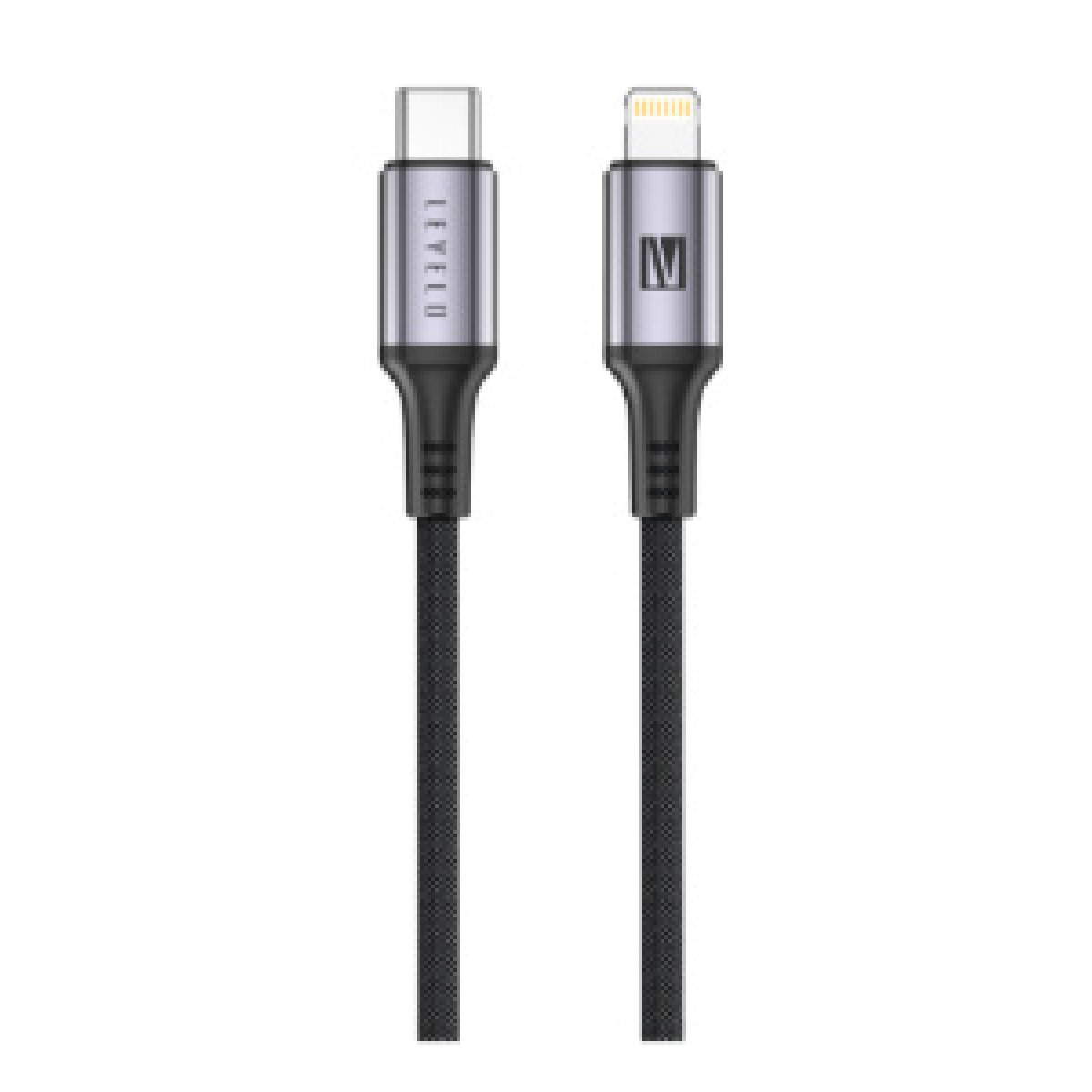 LEVELO OTTO USB C TO LIGHTNING LEATHER 30W 1.2M CABLE BLACK - Image 1