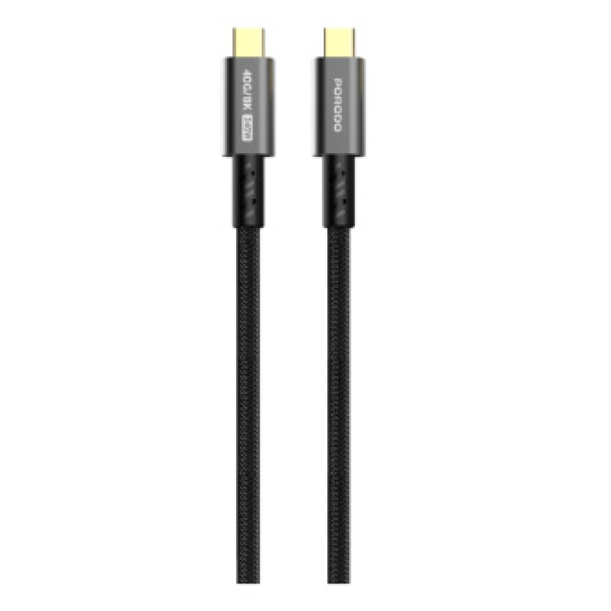 PORODO WOVEN TYPE C TO C CABLE 240W BLACK - Image 1
