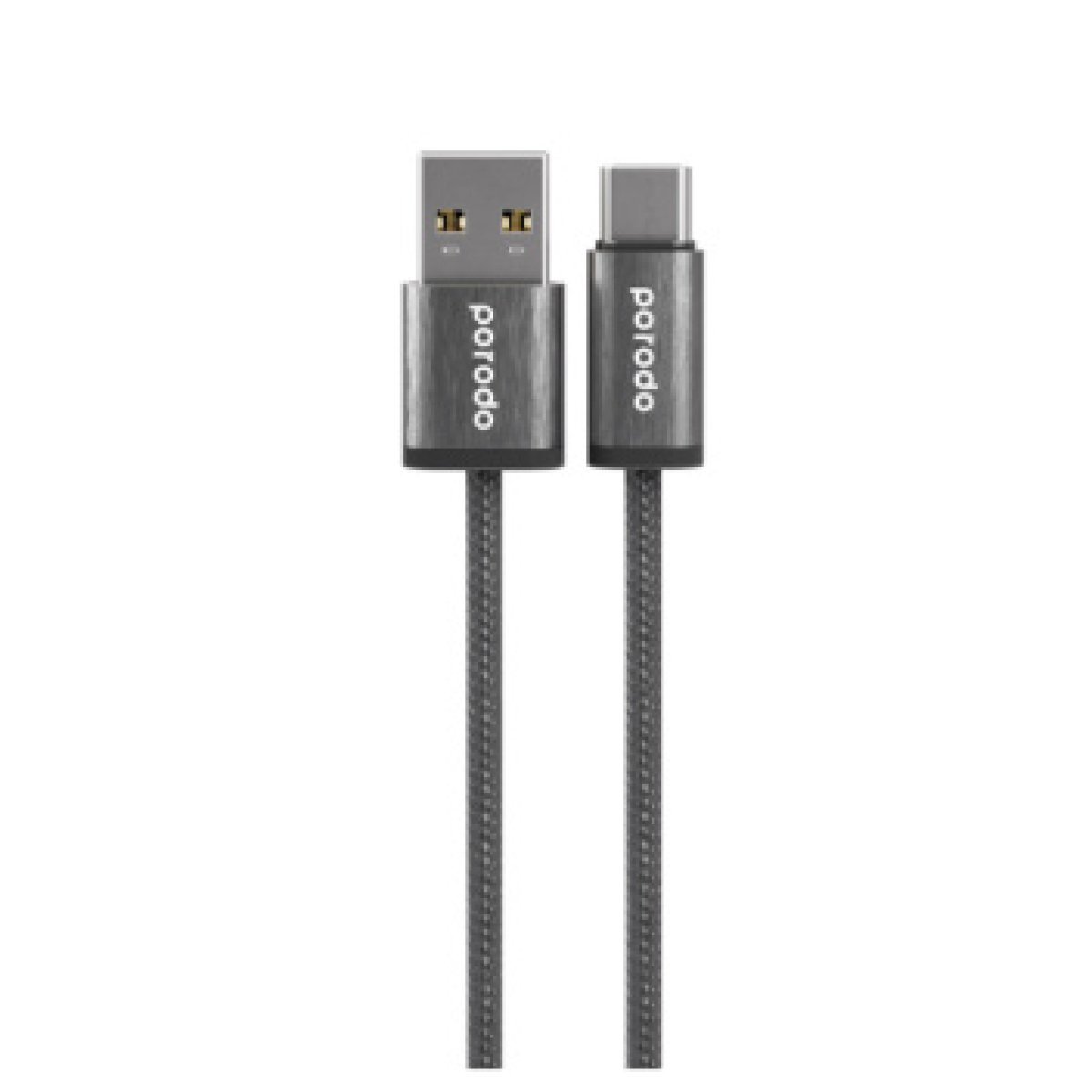 BRAIDED CABLE USB-A TO TYPE-C BLACK - Image 1