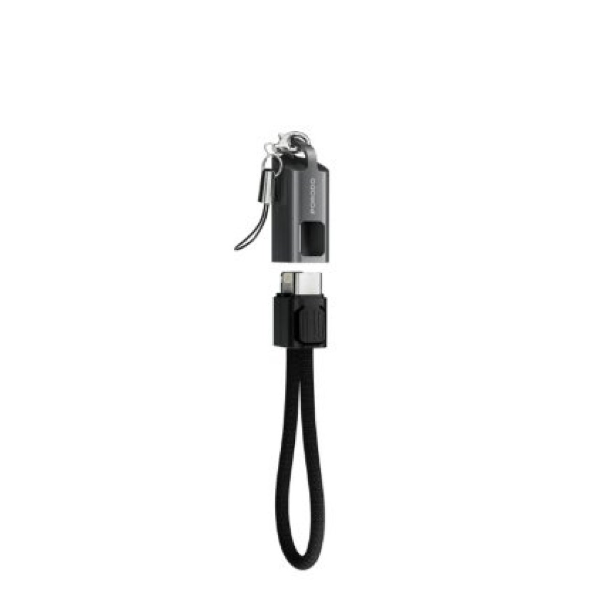 PORODO KEYCHAIN BRAIDED C TO LIGHTNING BLACK - Image 1
