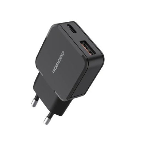 PORODO DUAL PORT MINI CHARGER BLACK