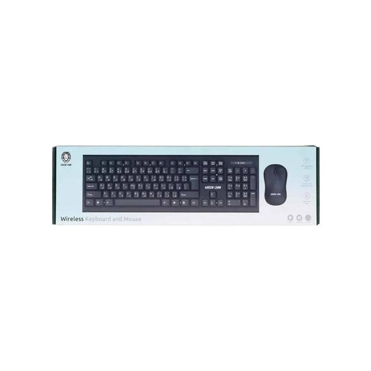 GREEN LION GKM-200 WIRELESS COMBO KEYBOARD AND MOUSE - BLACK - Image 1