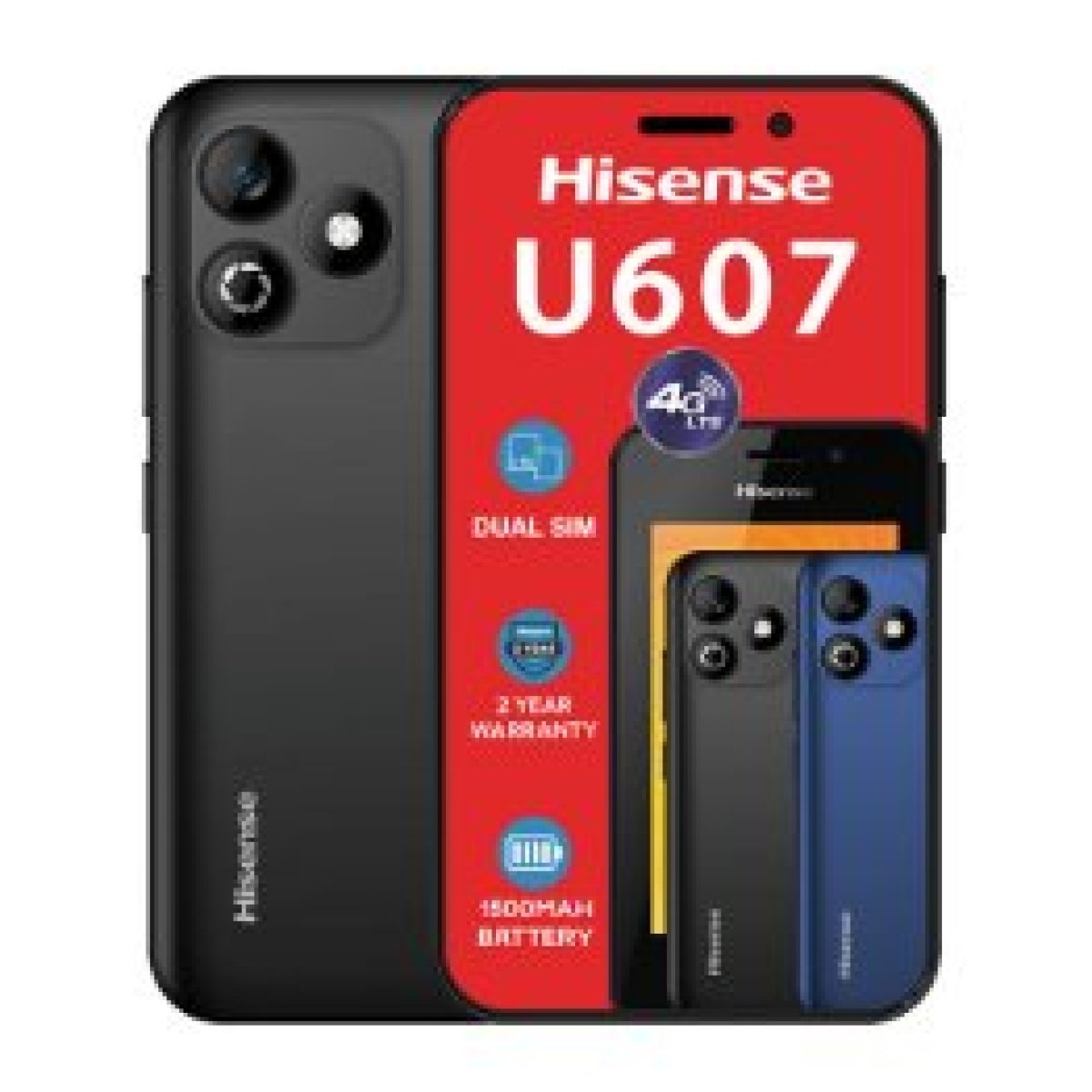 HISENSE U607 BLACK 1GB RAM 8GB ROM - Image 1