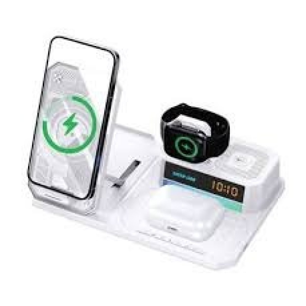 GREEN LION 6IN1 MULTIFUNCTIONAL WIRELESS CHARGER - WHITE - Image 1