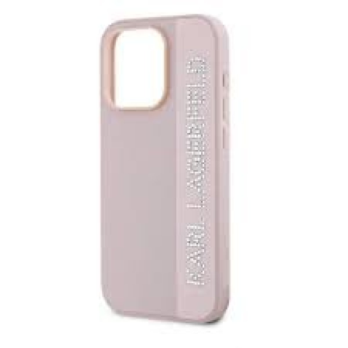 PINK SAFFIANO LEATHER RHINESTONE CASE - Image 1