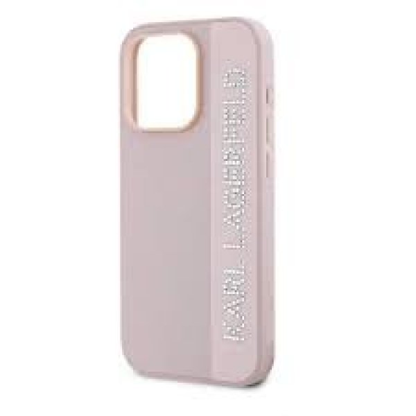 PINK SAFFIANO LEATHER RHINESTONE CASE