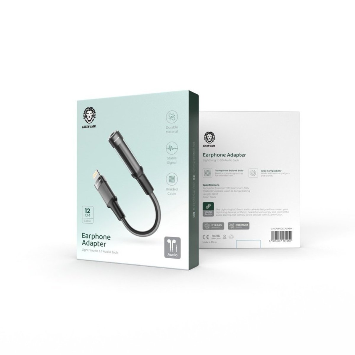 EARPHONE ADAPTER LIGHTNING TO 3.5- BLACK - Image 1