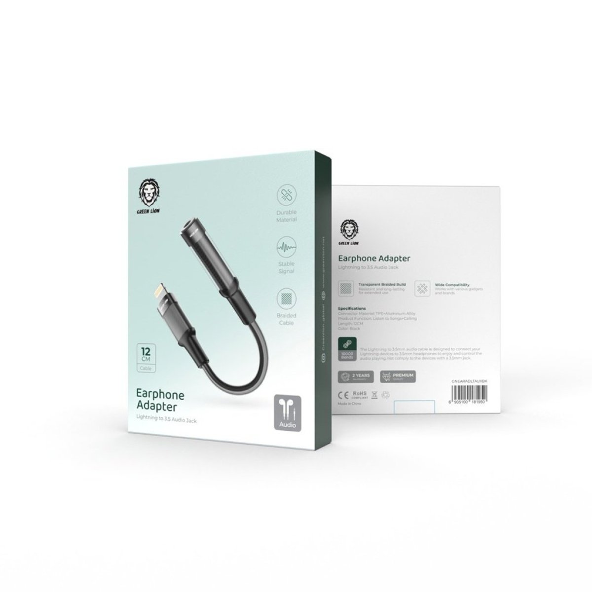 EARPHONE ADAPTER LIGHTNING TO 3.5- BLACK - Image 1