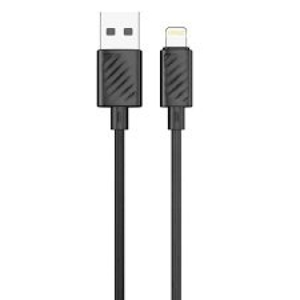BLUE PVC USB A TO LIGHTNING 1.2M - BLACK