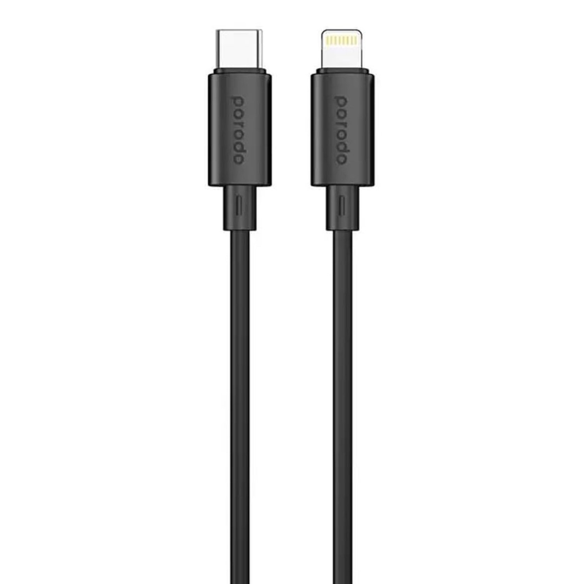 BLUE 20W TYPE C TO LIGHTNING PVC CABLE 1.2M - BLACK - Image 1