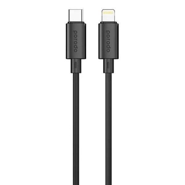 BLUE 20W TYPE C TO LIGHTNING PVC CABLE 1.2M - BLACK