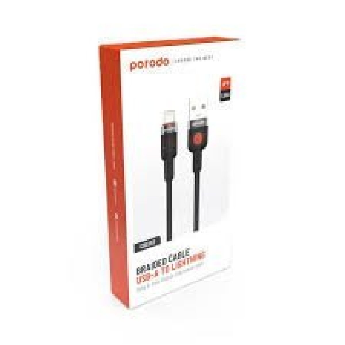 ALUMINIUM BRAIDED USB A TO LIGHTNING 1.2M BLACK - Image 1