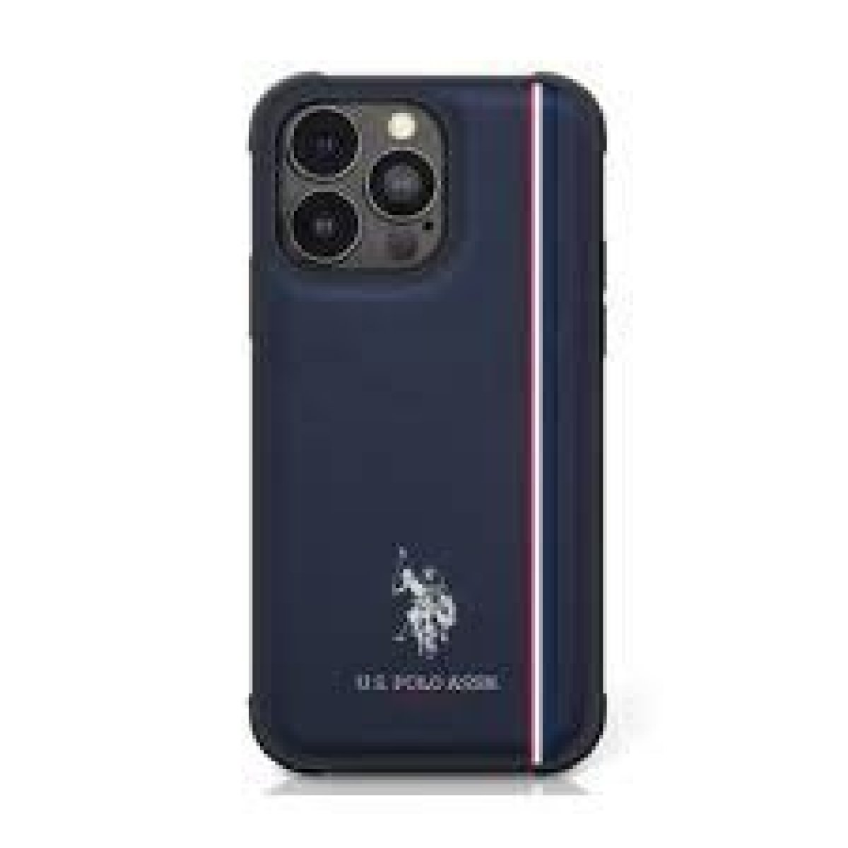 NAVY LEATHER VERTICLE TRICOLOR LINES - Image 1