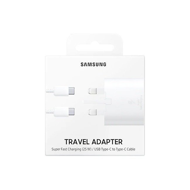 0.8890330020175569630817614-1-1-1.jpg TRAVEL ADAPTER 25W 2 PIN USB-C TO USB-C 1M WHITE - Image 1