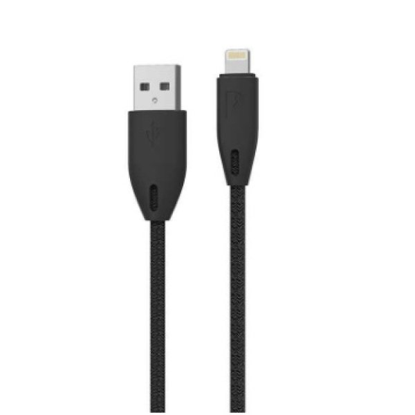 POWEROLOGY LIGHTNING TO USB A JACKET OVER MOLDED 1.2M BLACK