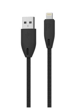 0.01454500 175879703123337.jpg POWEROLOGY LIGHTNING TO USB A JACKET OVER MOLDED 1.2M BLACK - Image 1