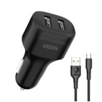 DUAL CAR CHARGER WITH TYPE C CABLE