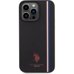 LEATHER BLACK VERTICLE TRICOLOR LINE RED LOGO