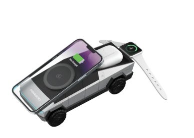 0.29305400 175879357923368.jpg PORODO CYBER DOC WIRELESS CHARGER WITH ROTATING STAND - GREY - Image 1