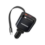 CAR CHARGER RETRACT TYPE C - BLACK