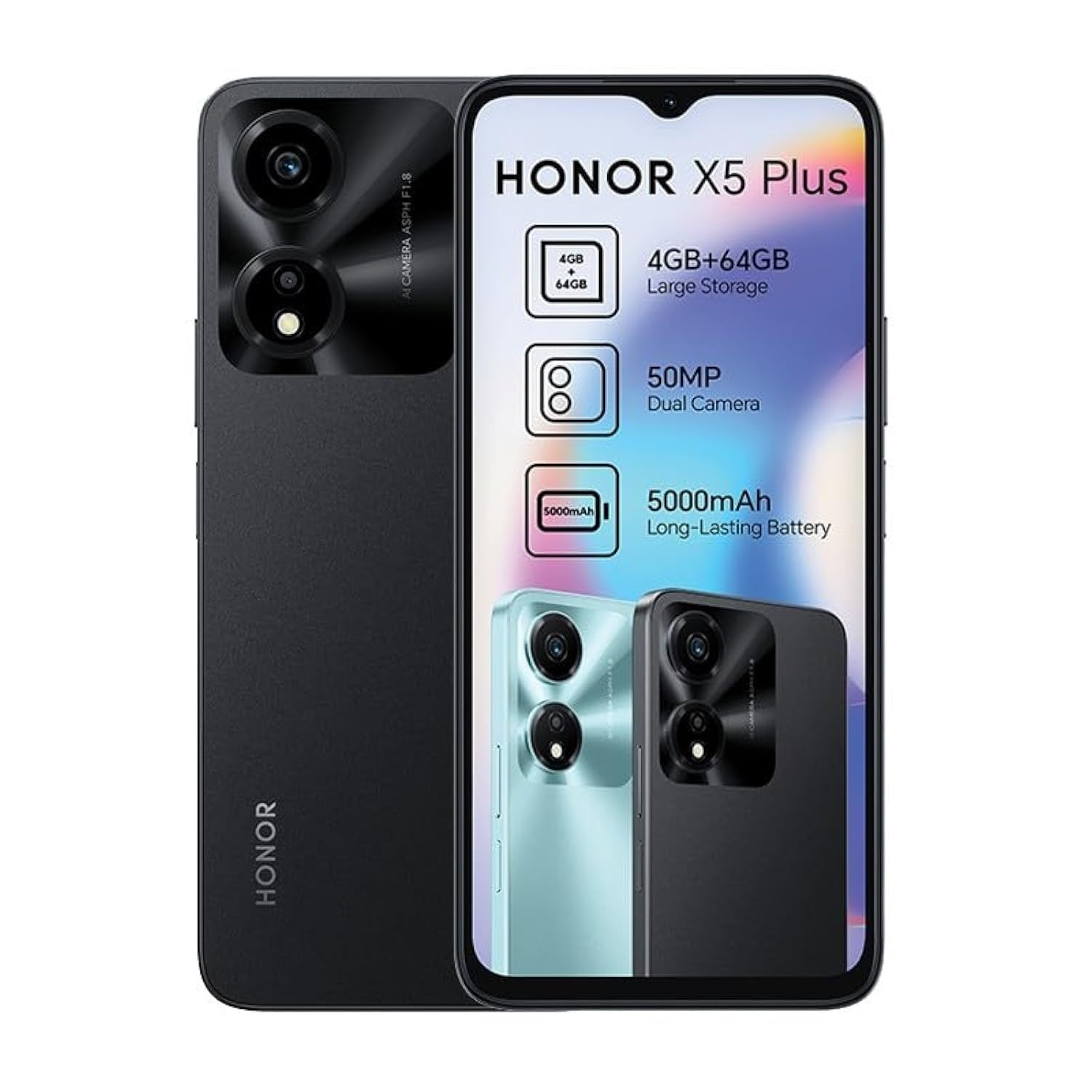 0.67484700 176968361325382.jpg HONOR X5 PLUS/BLACK/64GB/4GB RAM/DUAL SIM - Image 1